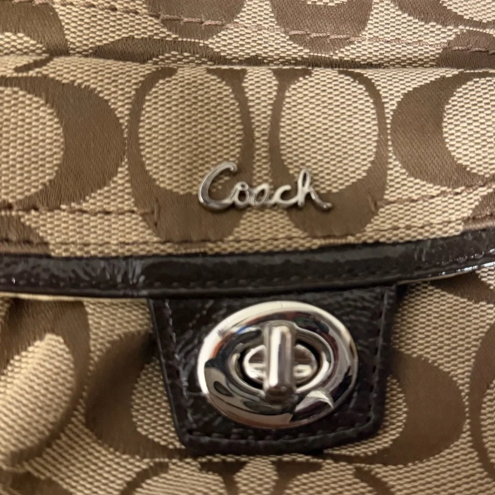 Coach Beige and Brown Crossbody Bag Purse - Picture 2 of 8